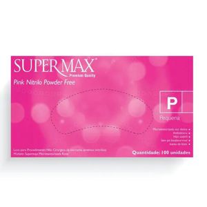 Luva Para Procedimento Nitrílica Pink Tam P Supermax