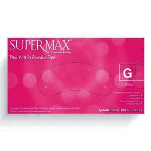 Luva Para Procedimento Nitrílica Pink Tam G Supermax