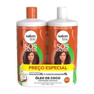 Kit Shampoo + Condicionador Óleo de Coco Salon Line 1l