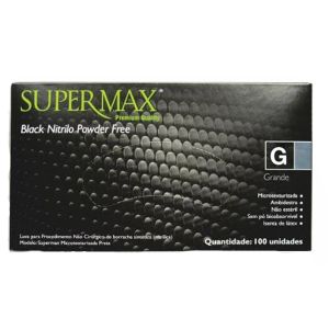 Luva Para Procedimento Nitrílica Black Tam G Supermax