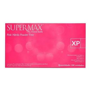 Luva Para Procedimento Nitrílica Pink Tam XP Supermax