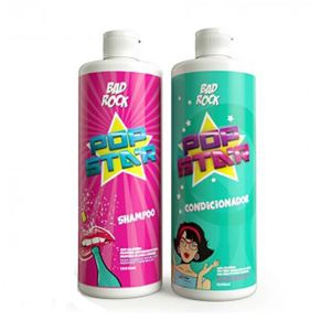 Kit Shampoo + Condicionador Pop Star Bad Rock Hanova 1L