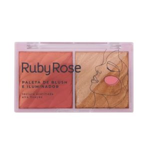 Paleta Blush/Iluminador Passion Ruby Rose HB-7533/1