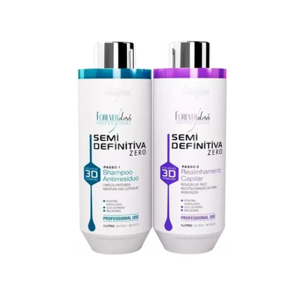 Kit Semi Definitiva Shampoo + Realinhamento Forever Liss 1L
