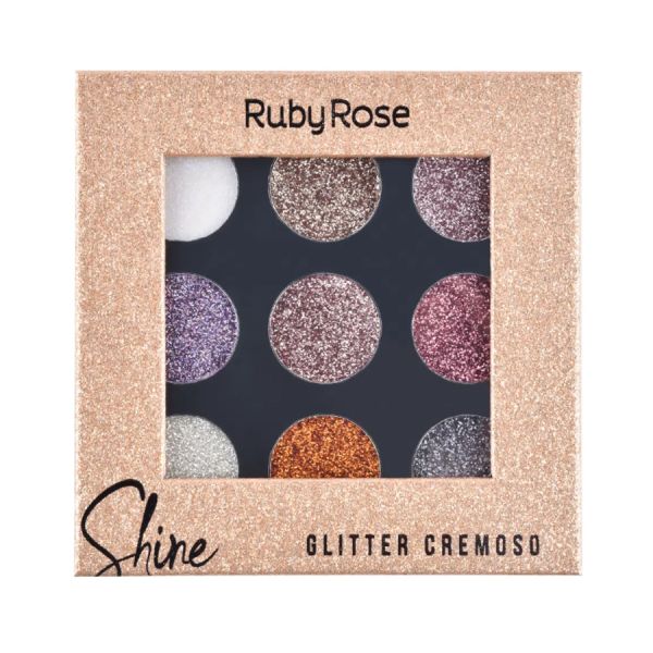 Paleta de Sombras Shine Glitter Cremoso Ruby Rose